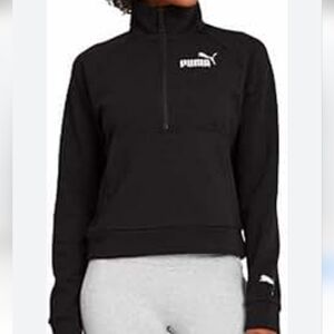 Puma Women's Half-Zip Pullover Oversized Sweater Black Size Small